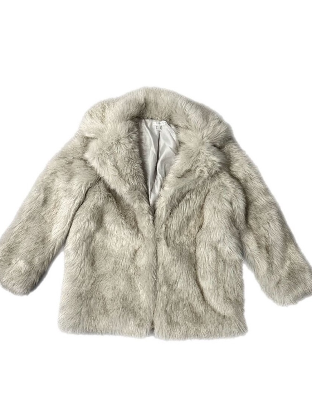 NWT Venus Faux Fur Jacket Gray Plush Coat XS Winter Glam